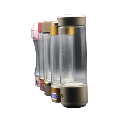 Vendendo garrafa de vidro de água de hidrogênio elétrico saudável inteligente inteligente luz superior SPE gerador de água portátil HHO